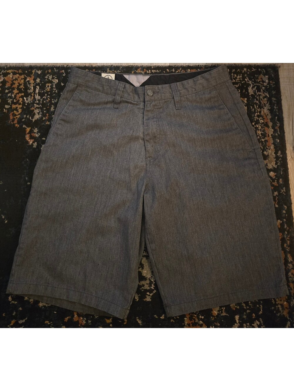 Volcom Frickin Chino Shorts Mens Size 30 Dark Grey Y2K Skater Flat Front